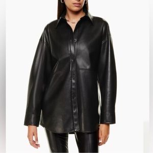 Aritzia Babaton Pelli Vegan Leather Shirt Jacket